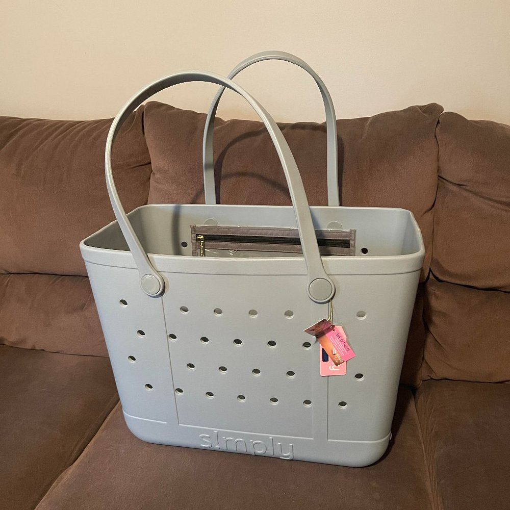 NEW Simply Southern Large Waterproof Tote Bag in Fog